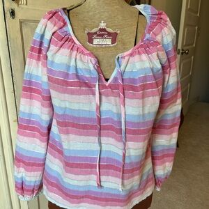 J. Crew Multicolor Striped Blouse